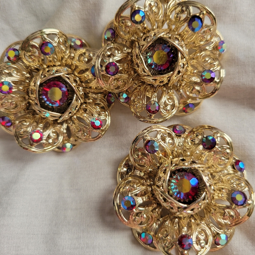 VTG Sara Coventry Demi-Parure "Fashion Flower" Set - Picture 6 of 12